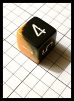 Dice : Dice - 6D - Chessex Half and Half Black and Orange with White Numerals - Gen Con Aug 2012